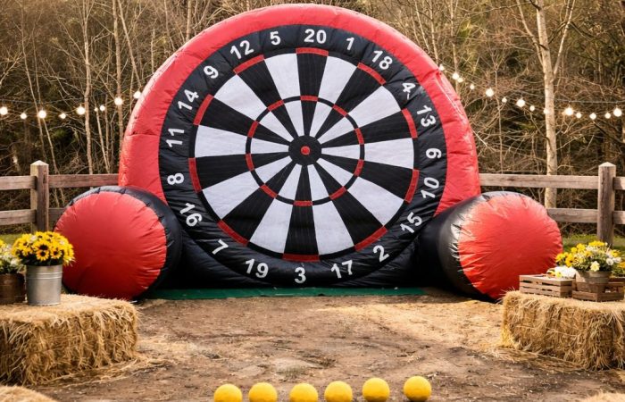 Inflatable football darts board