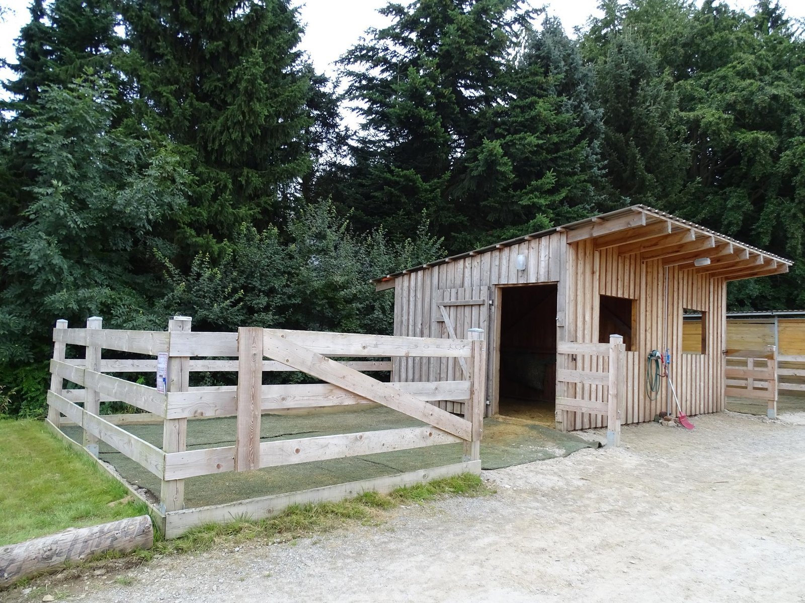 Open stable with the herd